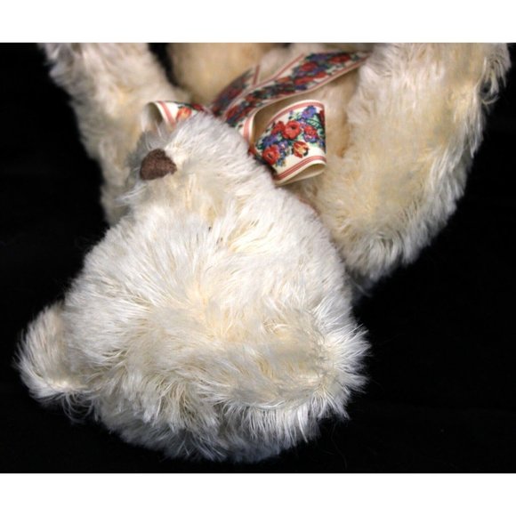 VTG 1992 LE Merrythought String Mohair Jointed Teddy Bear Jackie Revitt Ribbon - Picture 7 of 10